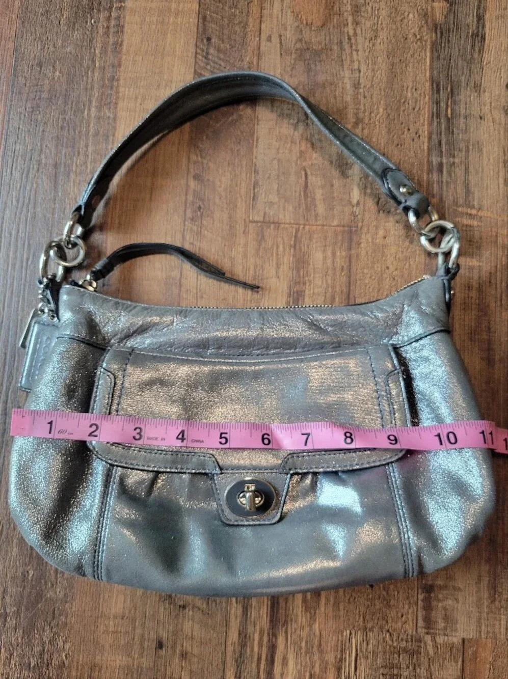 Y2K Coach Poppy Groovy Swing Crossbody Shoulder Bag Gunmetal